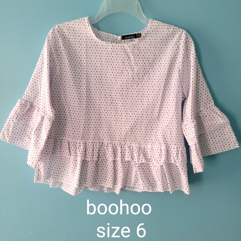 Boohoo poka-dot blouse
